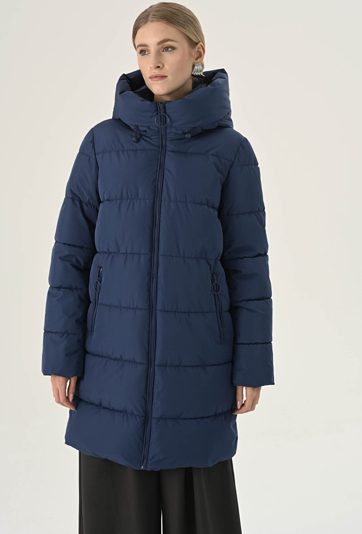 Granatowa pikowana kurtka