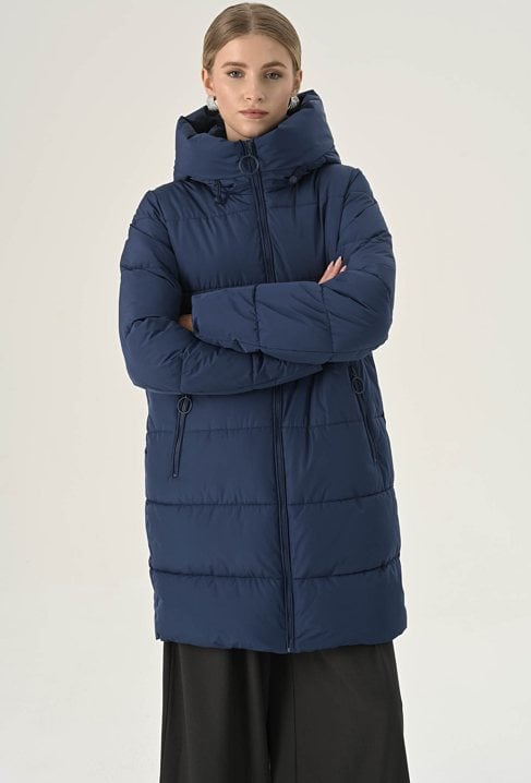 Granatowa pikowana kurtka