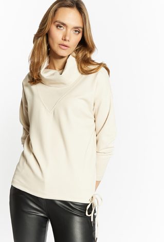 Bluza damska z szerokim golfem