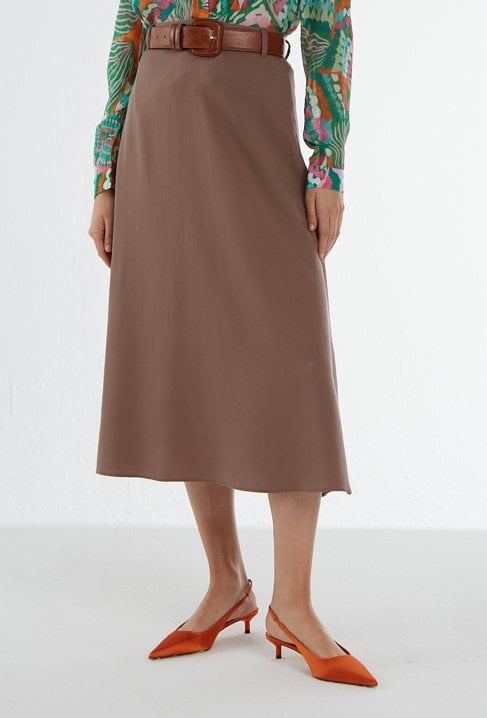 Rozszerzana długa spódnica z lyocellu