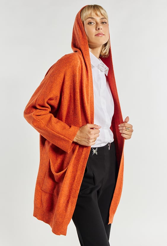 Kardigan damski z kapturem