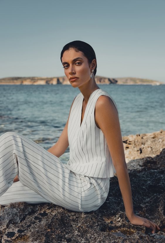 Kamizelka z wzorem w paski