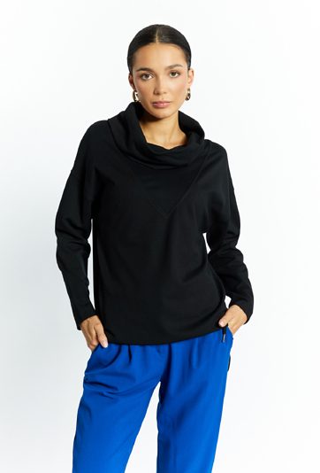 Bluza damska z szerokim golfem