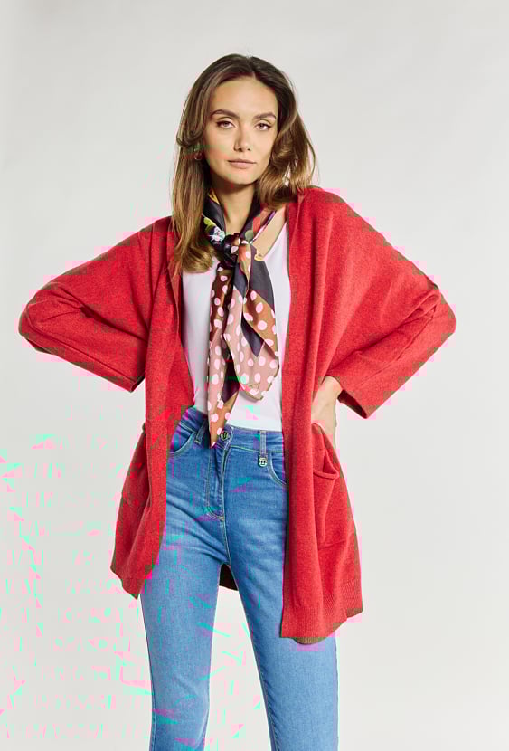 Kardigan damski z kapturem