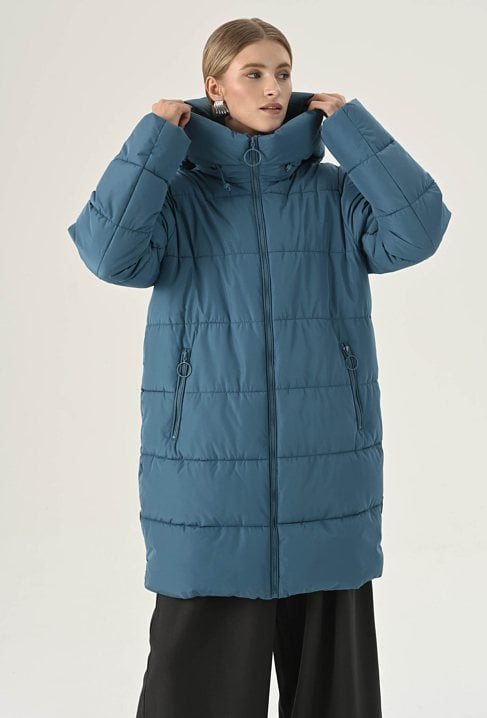 Turkusowa pikowana kurtka