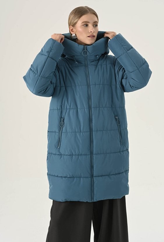 Turkusowa pikowana kurtka