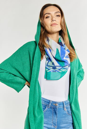 Kardigan damski z kapturem