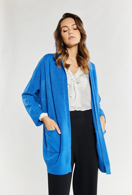 Kardigan damski z kapturem