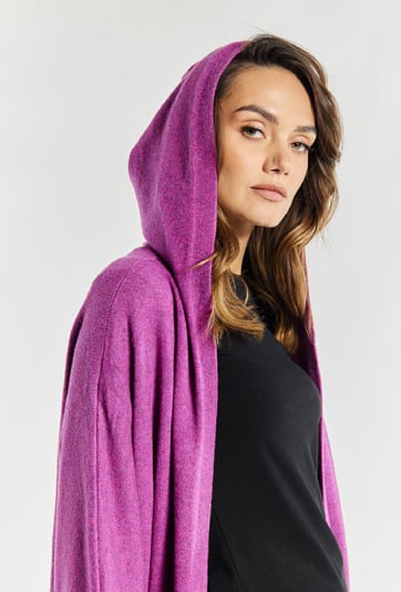 Kardigan damski z kapturem