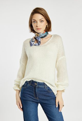 Sweter damski z dodatkiem wełny