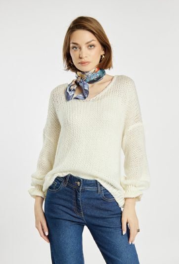 Sweter damski z dodatkiem wełny