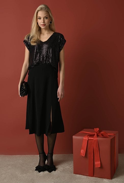 Cekinowa bluzka z krótkim rękawem