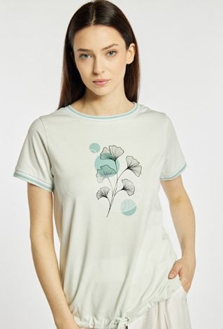 T-shirt z wzorem roślinnym