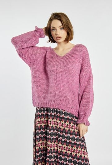 Sweter damski z dodatkiem wełny