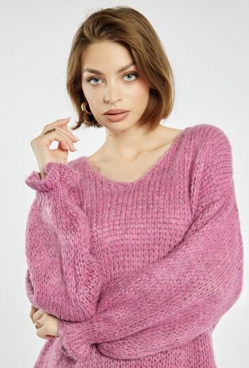 Sweter damski z dodatkiem wełny