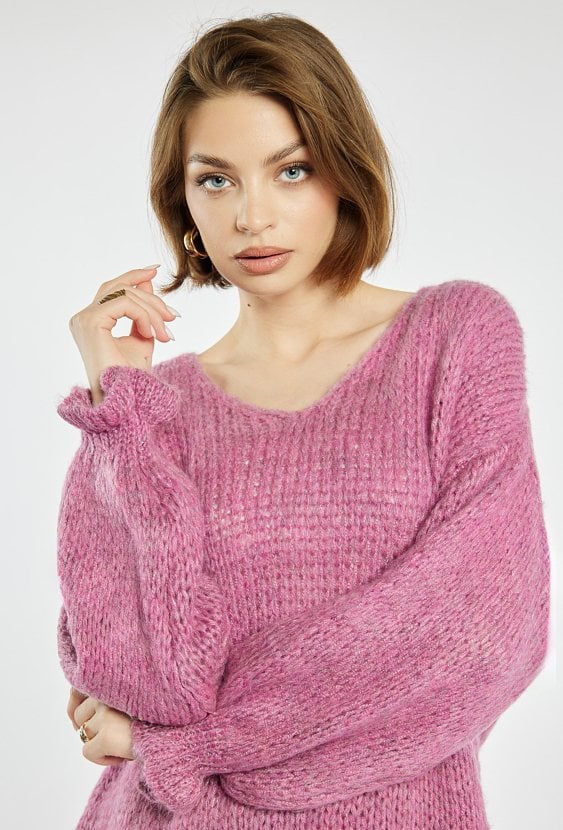 Sweter damski z dodatkiem wełny