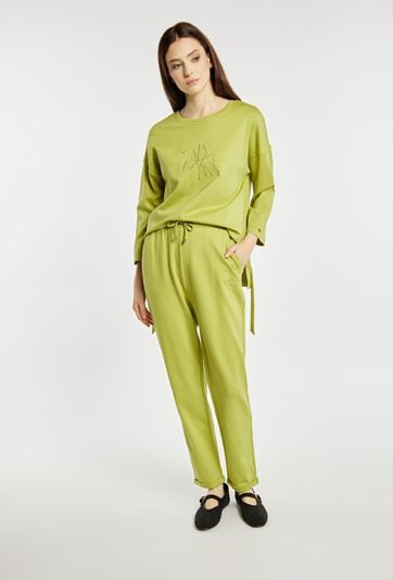 Dresowe spodnie z wiązaniem