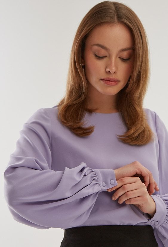 Liliowa elegancka bluzka