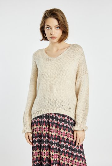 Sweter damski z dodatkiem wełny