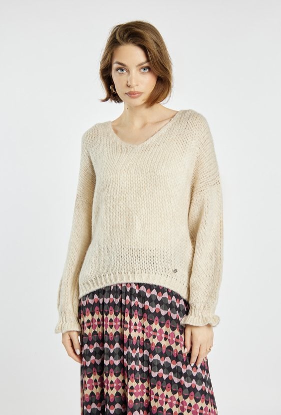 Sweter damski z dodatkiem wełny