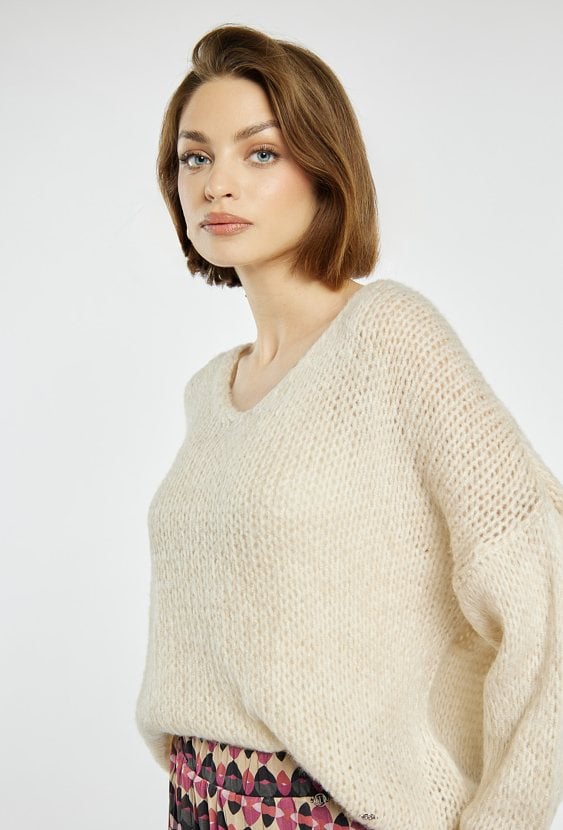 Sweter damski z dodatkiem wełny