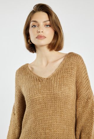 Sweter damski z dodatkiem wełny