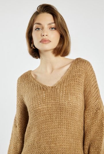 Sweter damski z dodatkiem wełny