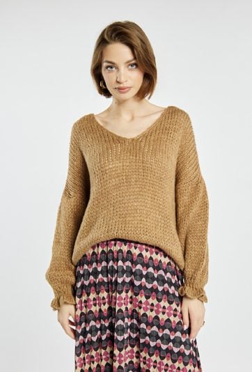 Sweter damski z dodatkiem wełny