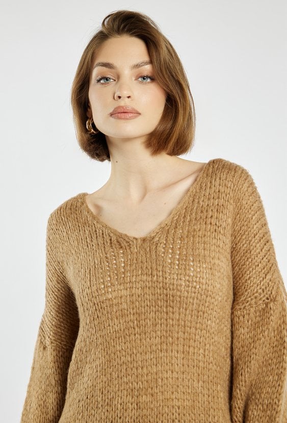 Sweter damski z dodatkiem wełny