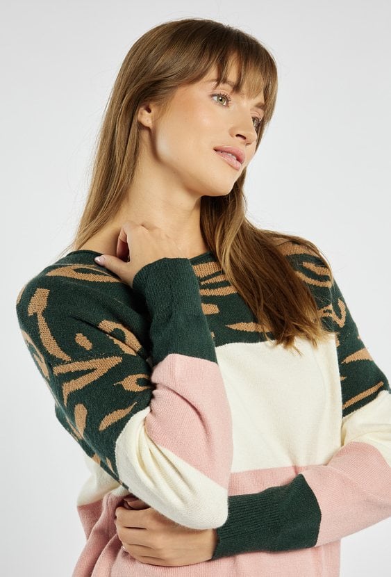 Sweter z wzorzystą górą