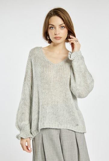 Sweter damski z dodatkiem wełny