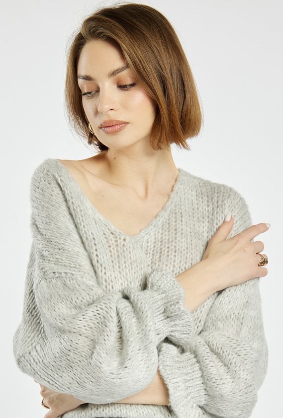 Sweter damski z dodatkiem wełny