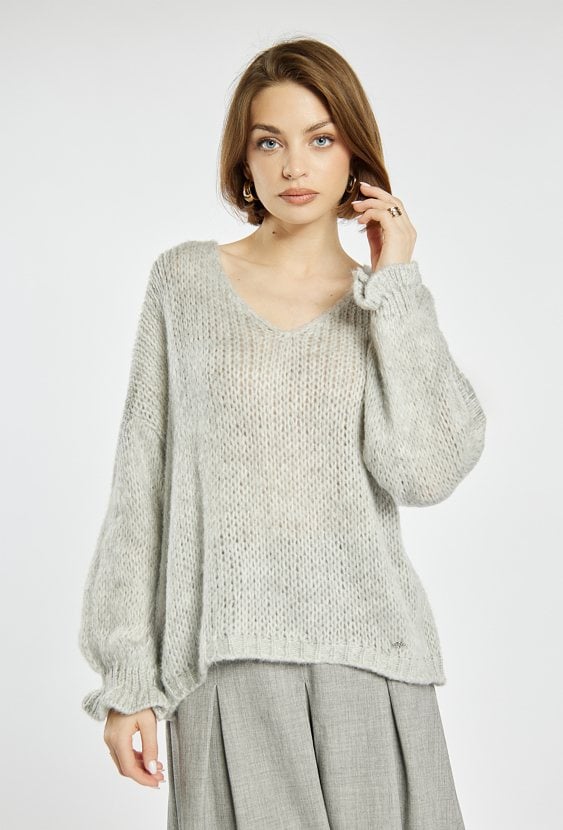 Sweter damski z dodatkiem wełny