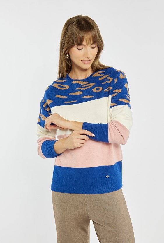 Sweter z wzorzystą górą