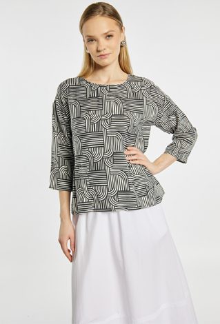 Wzorzysta bluzka z wiskozą