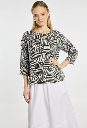 Wzorzysta bluzka z wiskozą