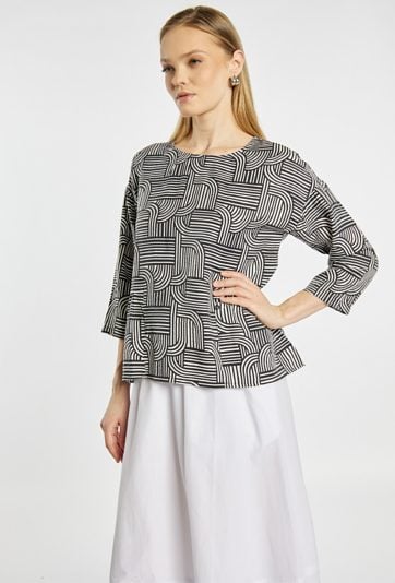 Wzorzysta bluzka z wiskozą