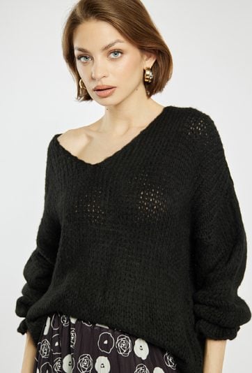 Sweter damski z dodatkiem wełny