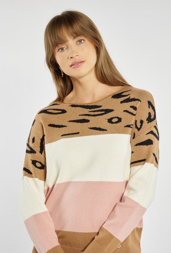 Sweter z wzorzystą górą