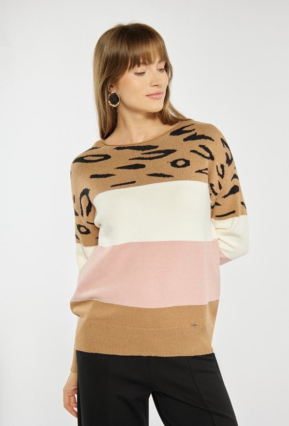 Sweter z wzorzystą górą