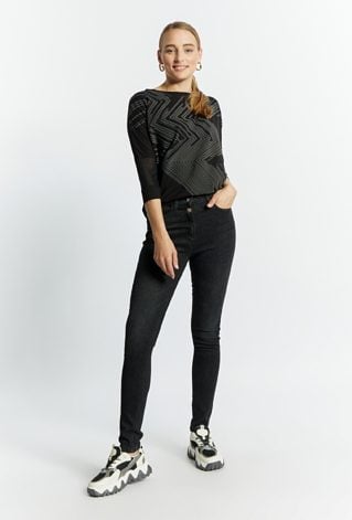 Jeansy damskie z aplikacją