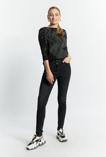 Jeansy damskie z aplikacją