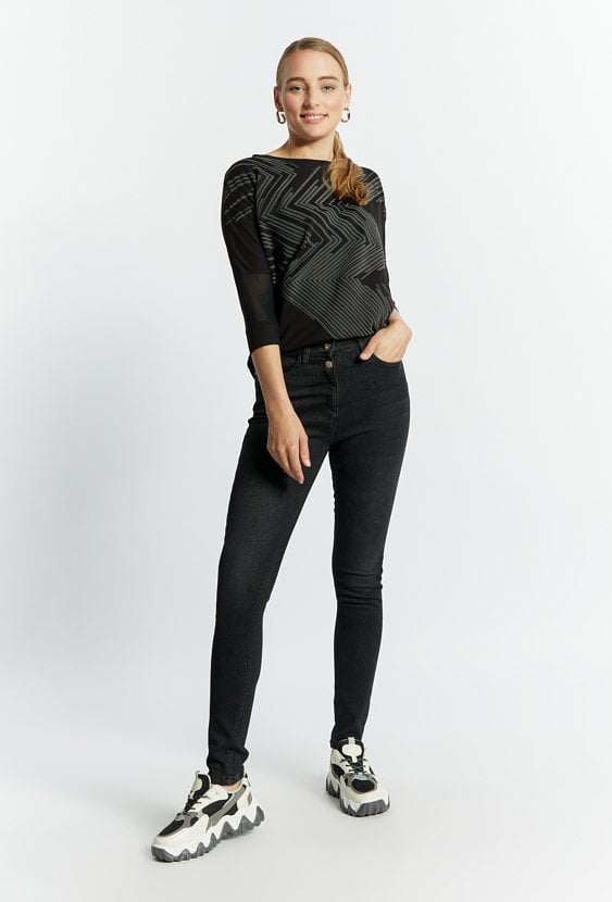 Jeansy damskie z aplikacją