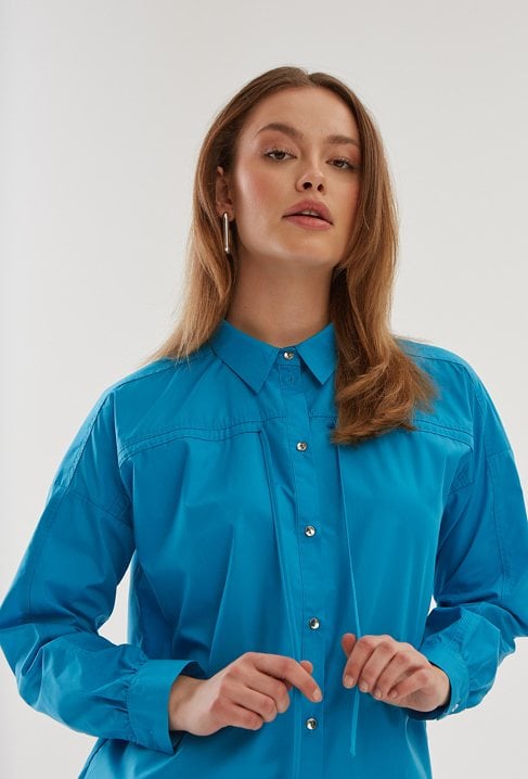 Turkusowa bawełniana koszula