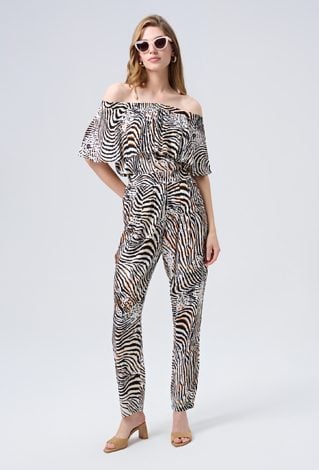 Wiskozowe spodnie w safari