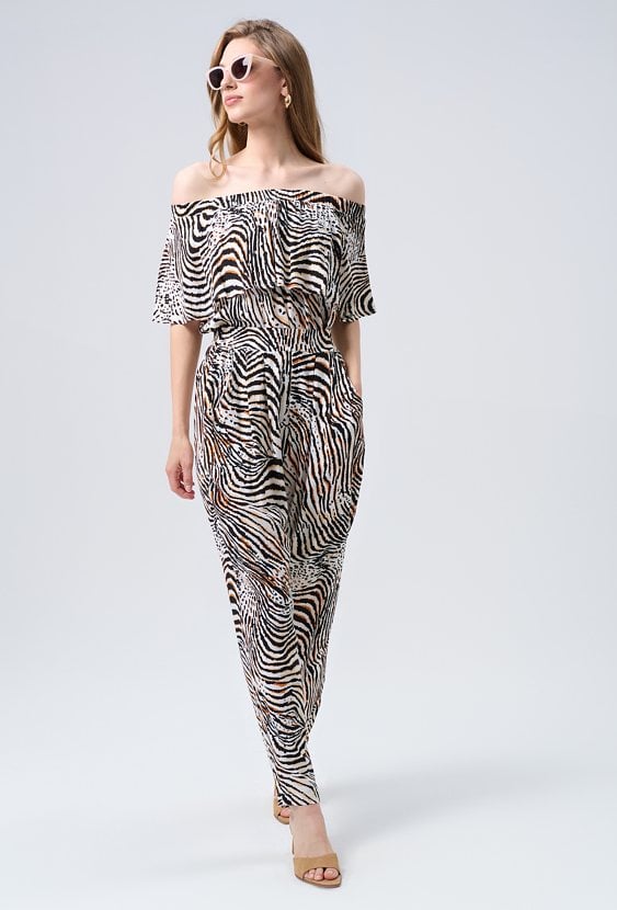 Wiskozowe spodnie w safari