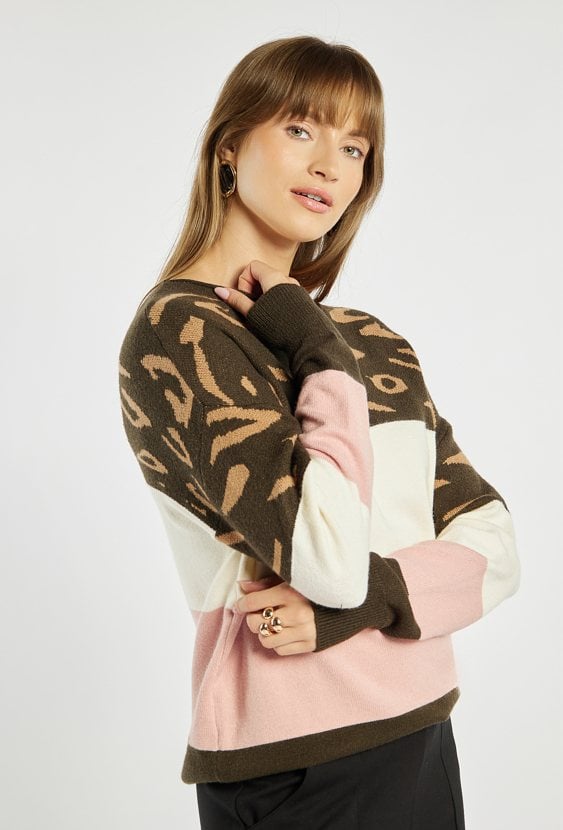 Sweter z wzorzystą górą