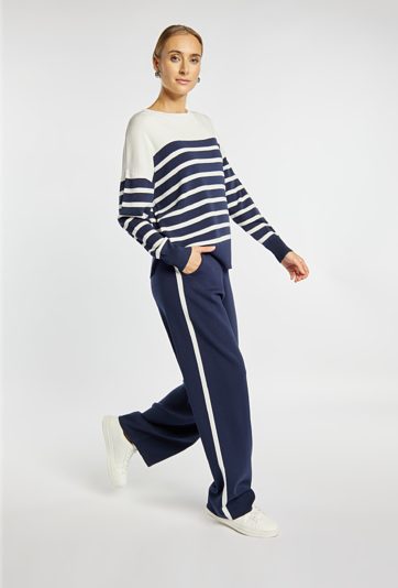 Luźne spodnie z lampasem