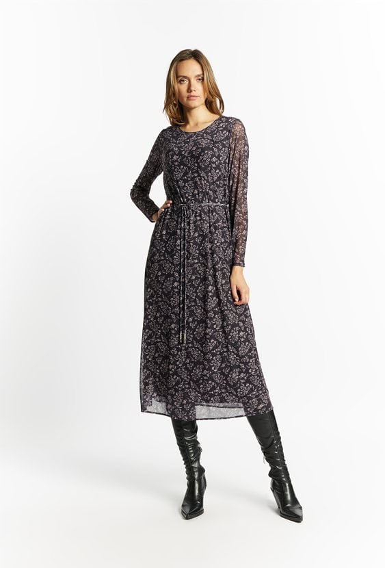 Wzorzysta sukienka midi