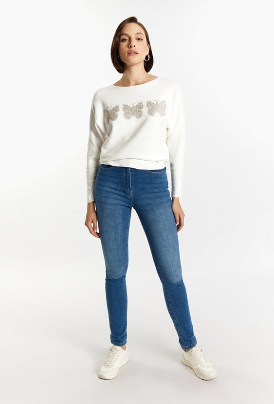 Jeansowe spodnie z wysokim stanem